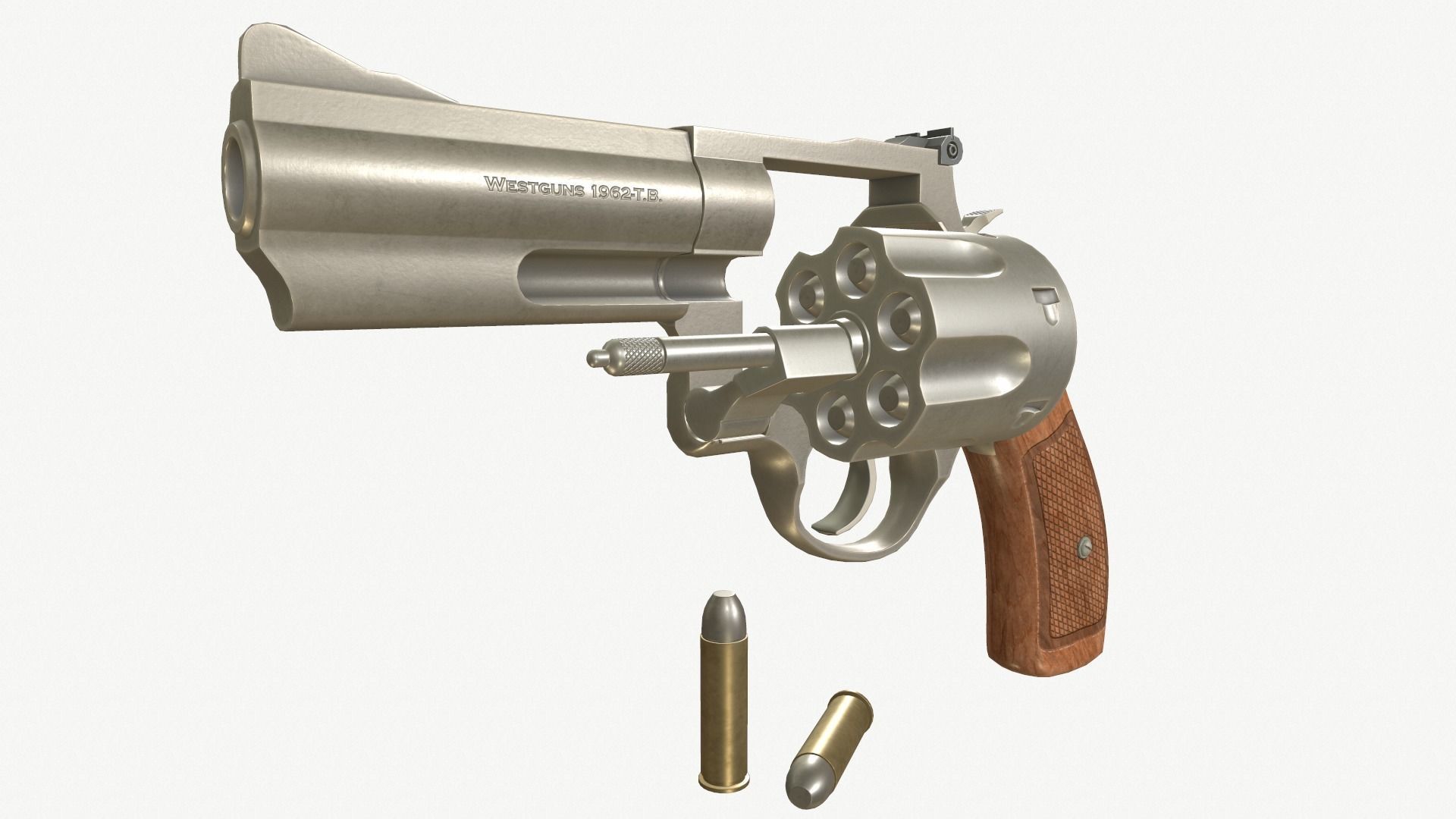 Revolver Generic PBR Low-poly 3D model_5