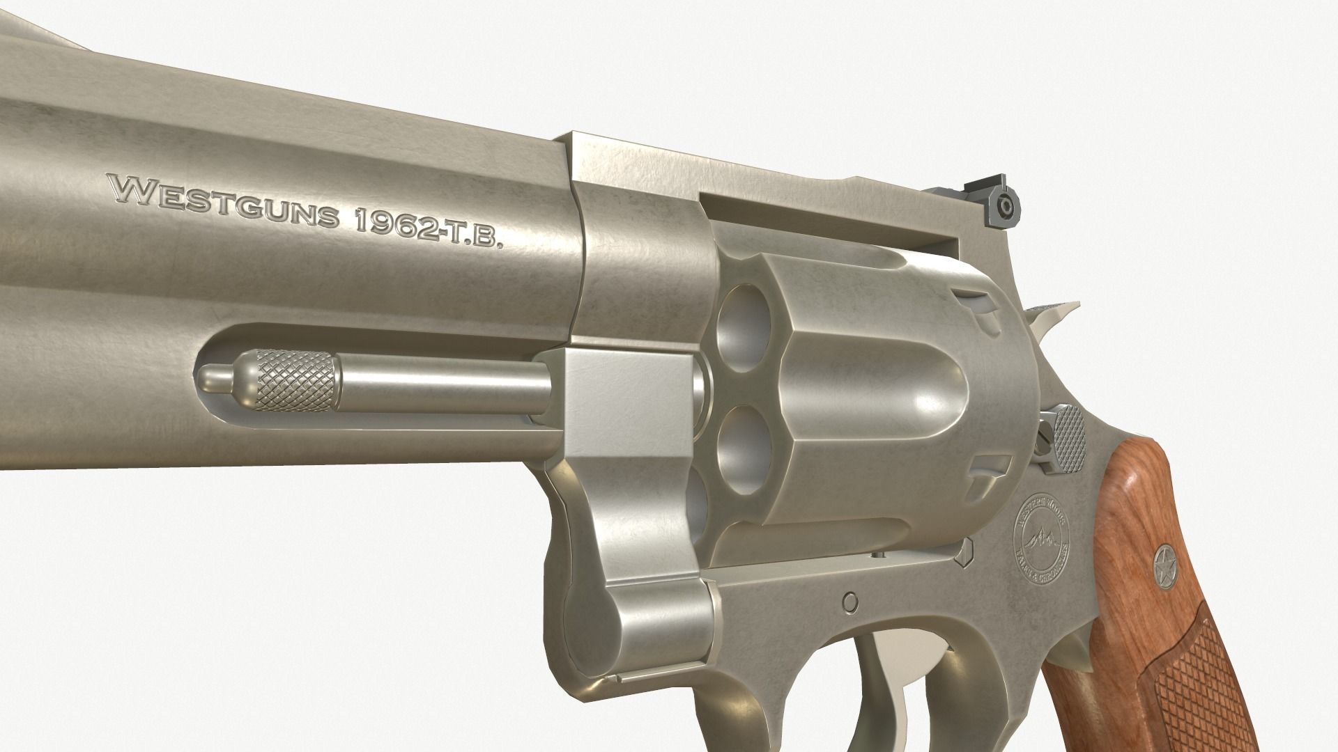 Revolver Generic PBR Low-poly 3D model_4