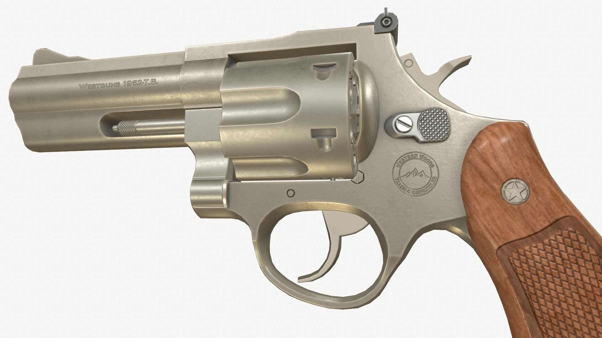 Revolver Generic PBR Low-poly 3D model_1