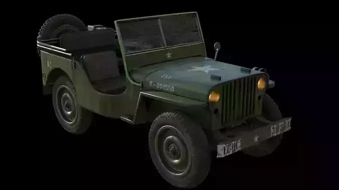 WILLY JEEP  MID POLY MODEL FBX 4K TEXTURES