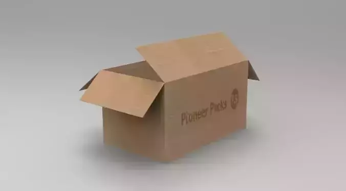 Cardboard box Low-poly 3D model