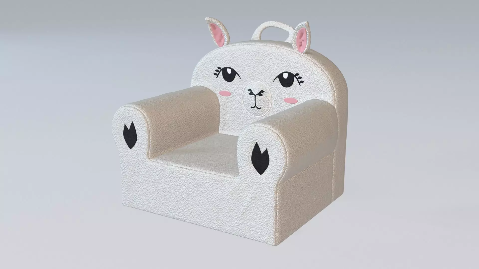 Large Furry Alpaca Nod Chair Cover 3D model