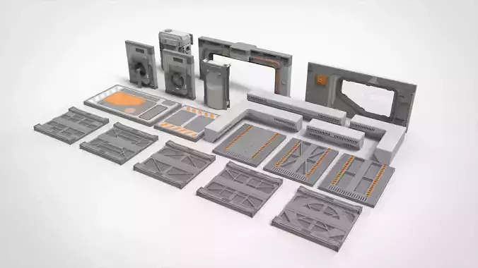 sci-fi Architecture kitbash 32 3D model