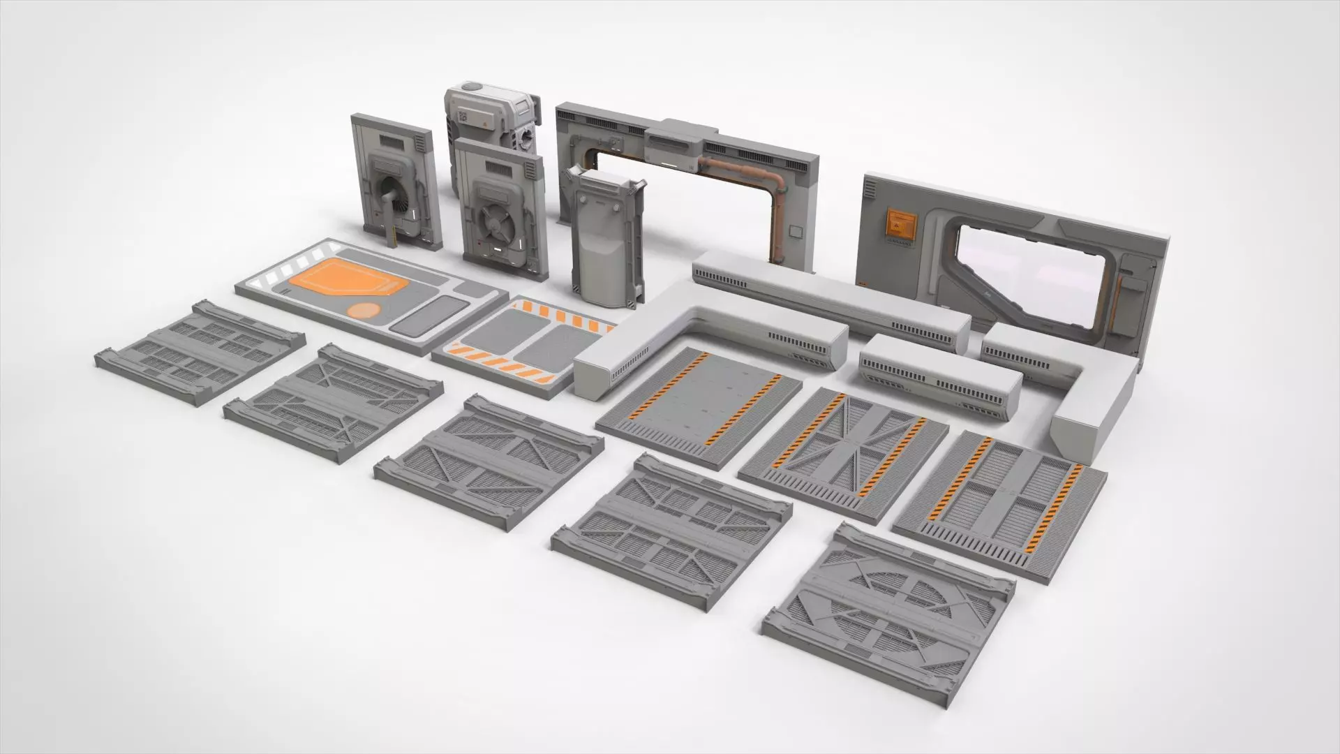 sci-fi Architecture kitbash 32 3D model_0