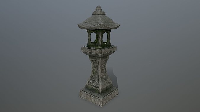 Stone  lantern Low-poly 3D model