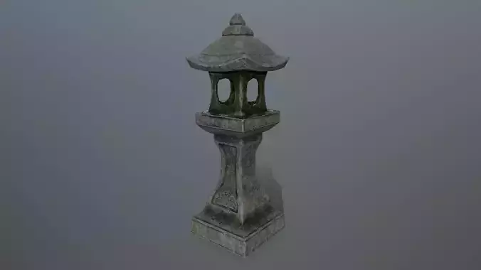 Stone  lantern Low-poly 3D model