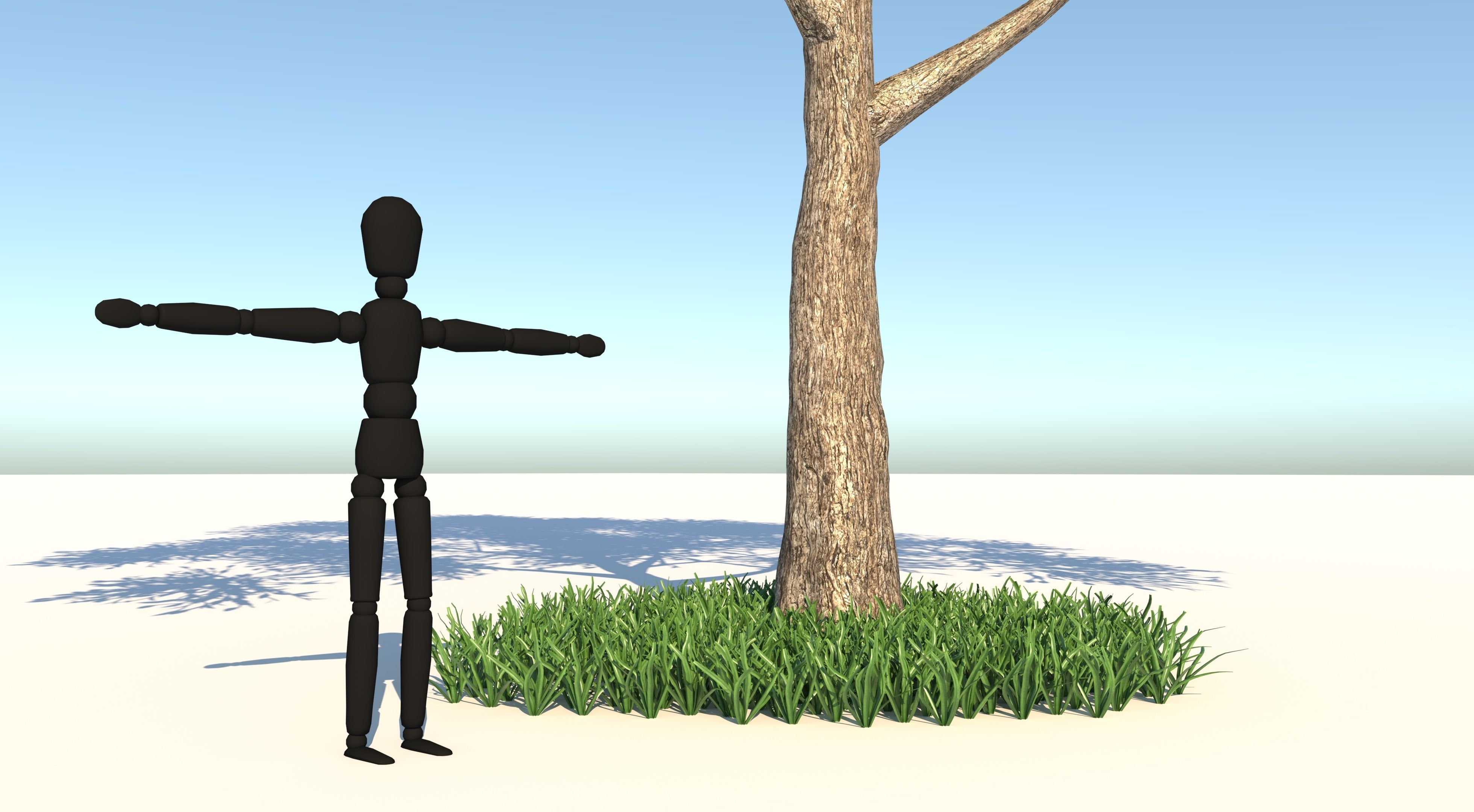 Apple Tree and Grass  3D model_4