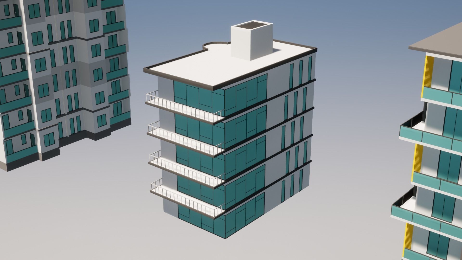 Low Poly Apartments - ED Model 3 Low-poly 3D model_2
