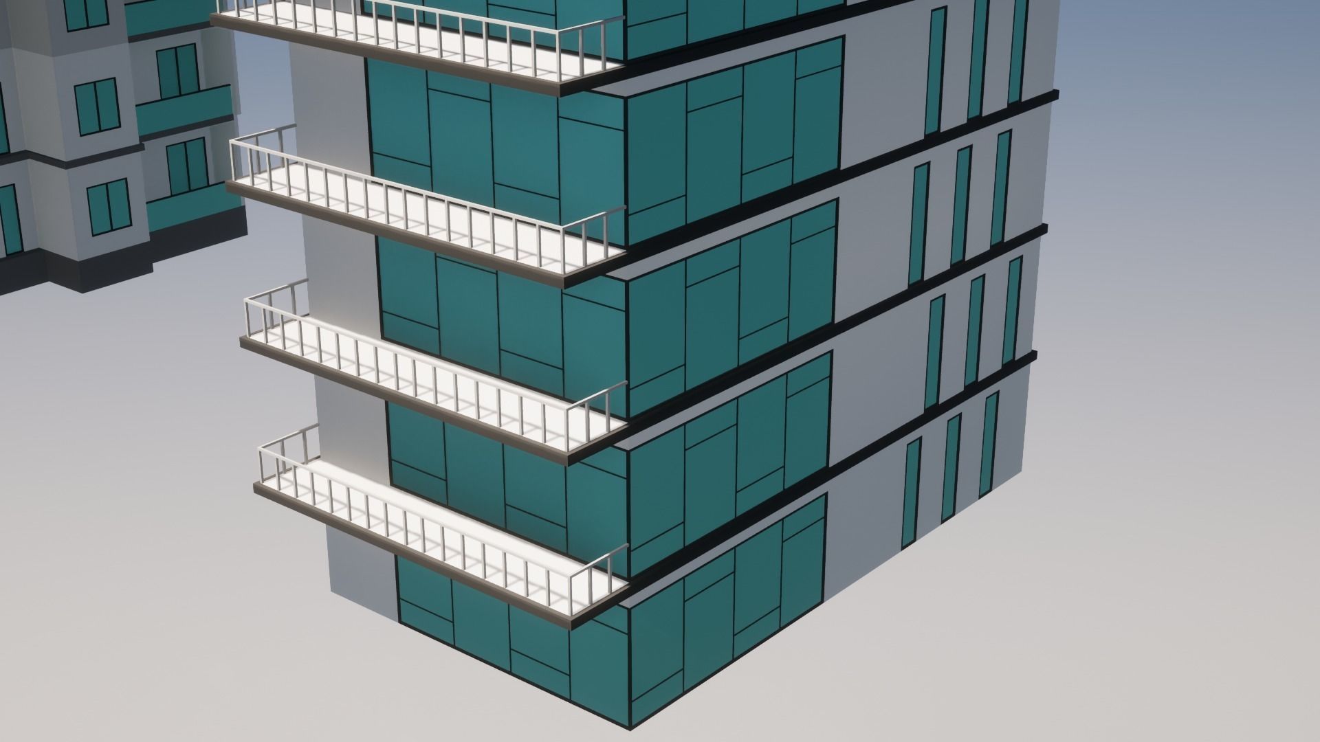 Low Poly Apartments - ED Model 3 Low-poly 3D model_3