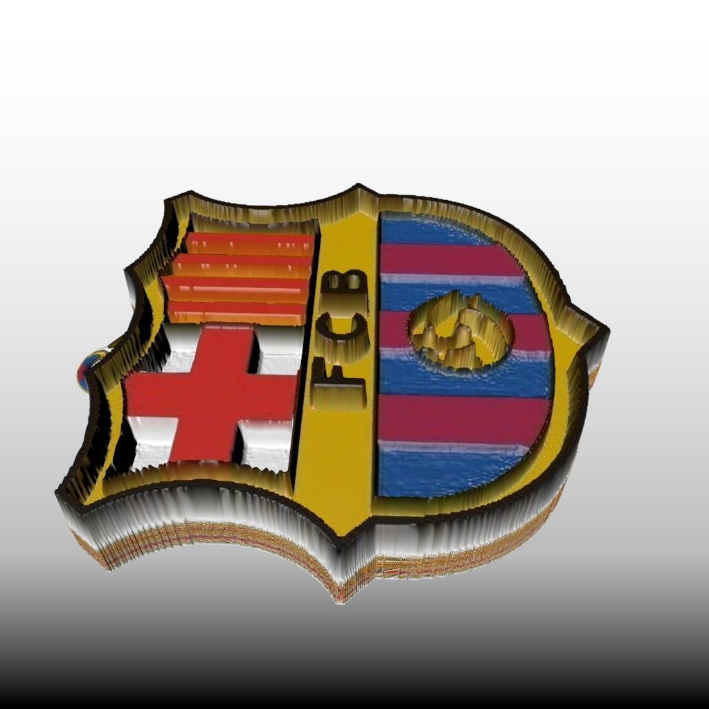 FC barcelona keychain 3D print model_6