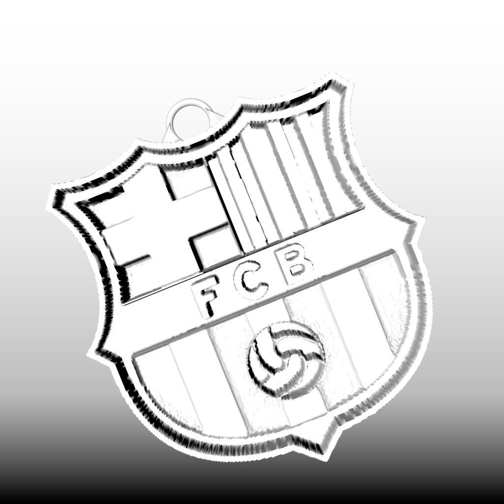 FC barcelona keychain 3D print model_5