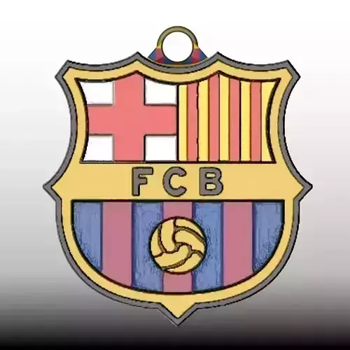 FC barcelona keychain 3D print model