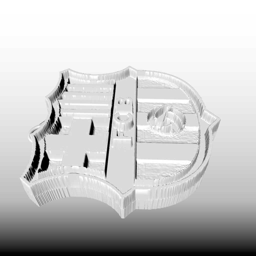FC barcelona keychain 3D print model_7