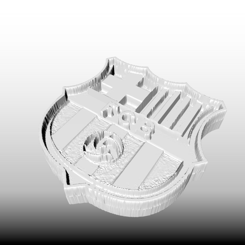 FC barcelona keychain 3D print model_3