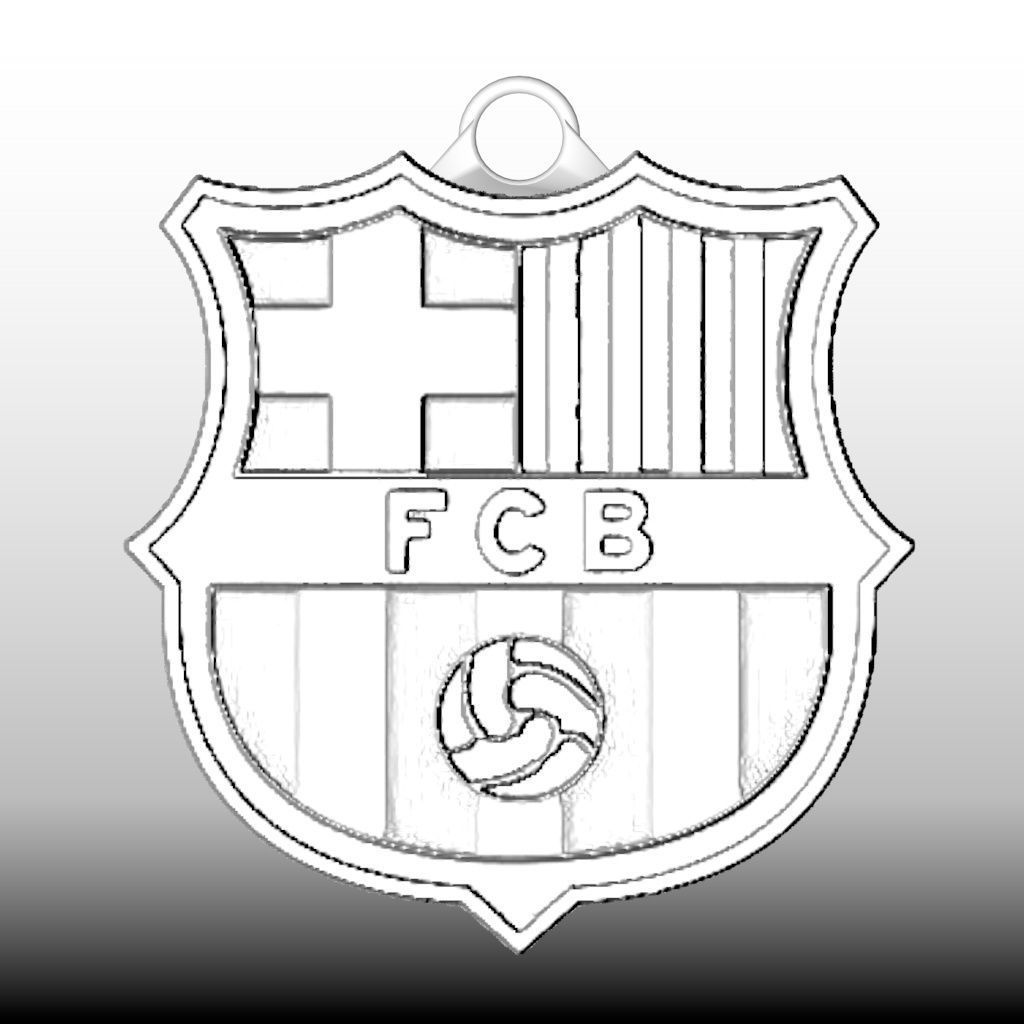 FC barcelona keychain 3D print model_1