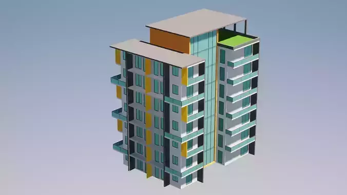 Low Poly Apartments - ED Model 4 Low-poly 3D model