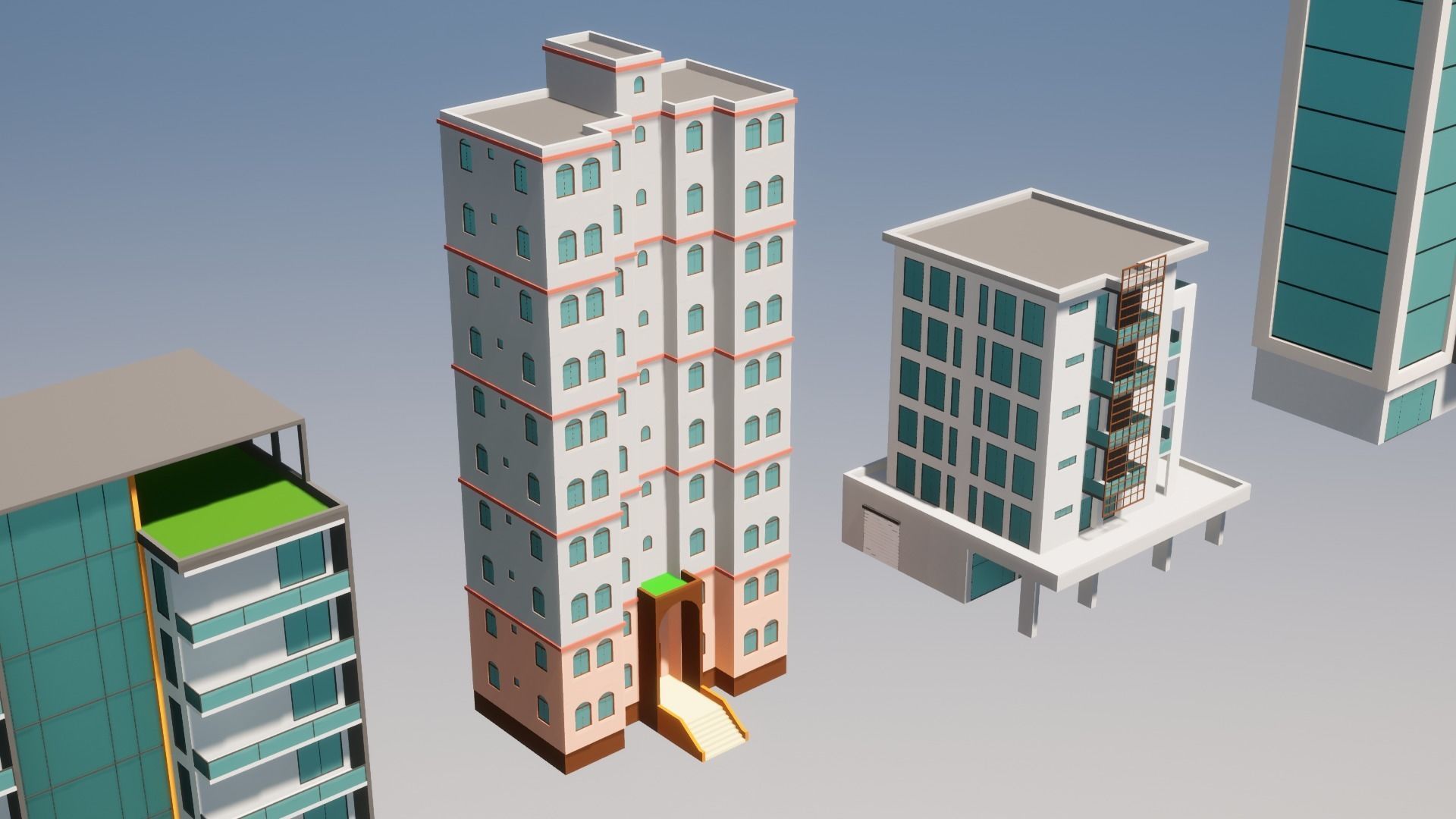 Low Poly Apartments - ED Model 5 Low-poly 3D model_3