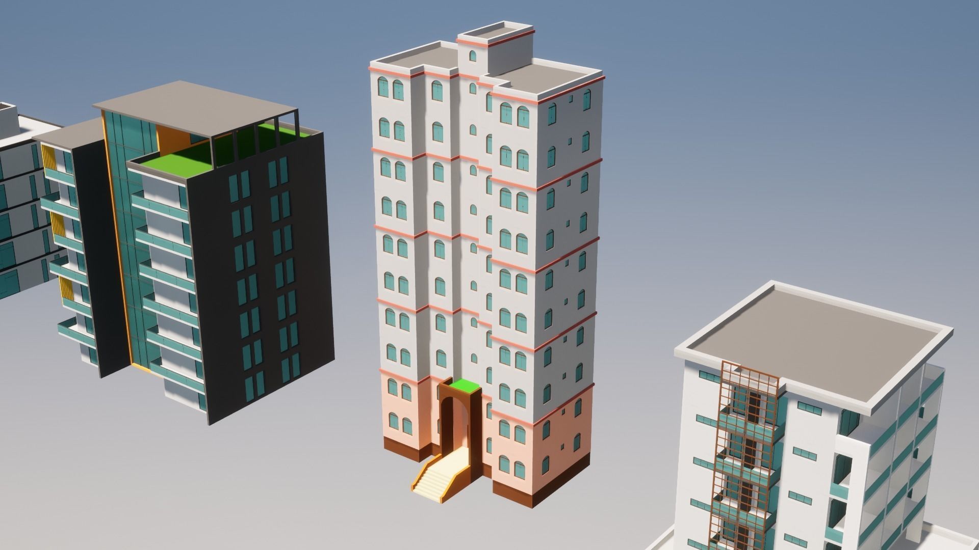 Low Poly Apartments - ED Model 5 Low-poly 3D model_4