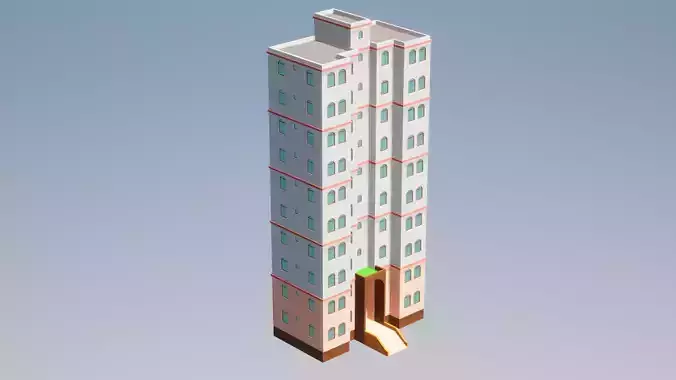 Low Poly Apartments - ED Model 5 Low-poly 3D model