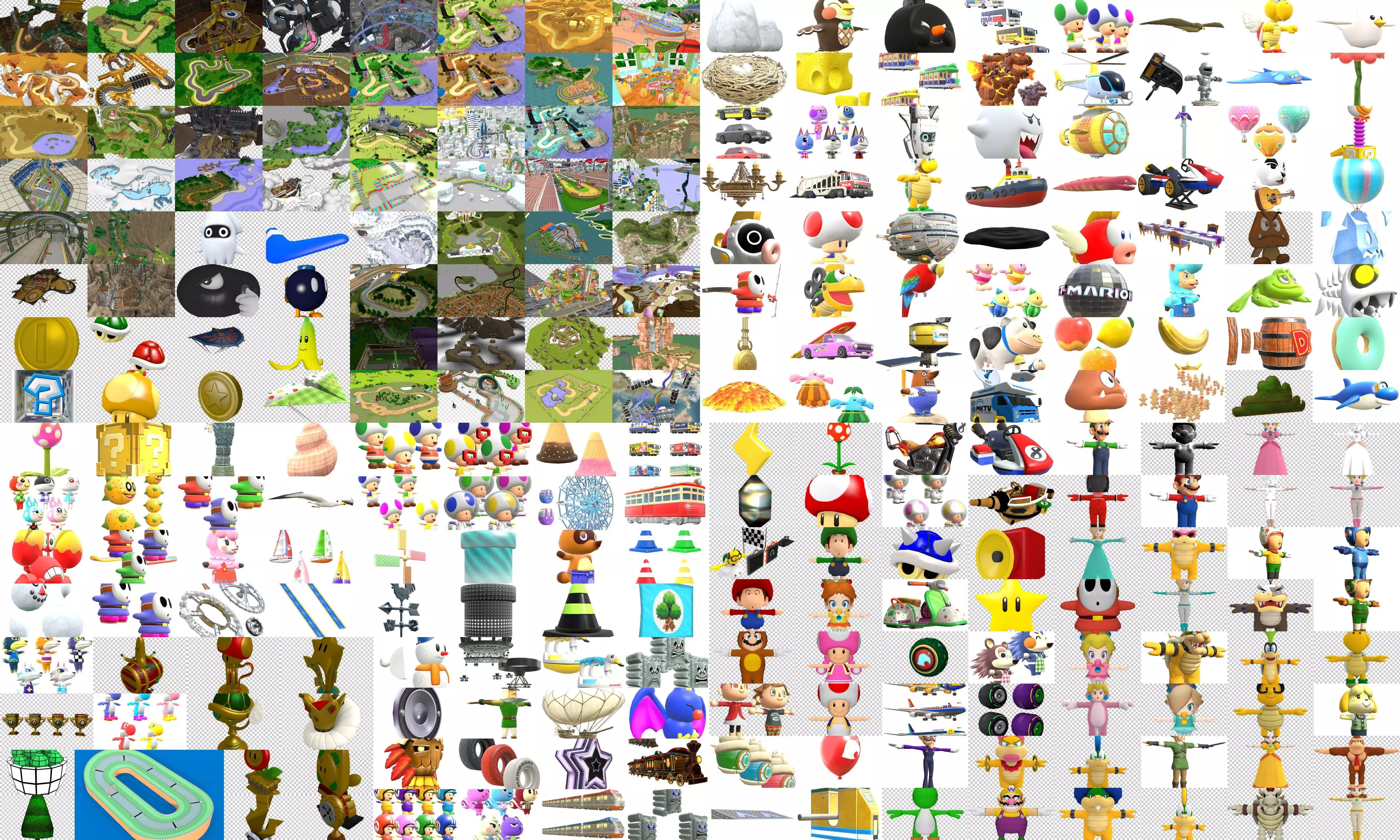 Collection Cartoon - Characters objects locations Low-poly 3D model_0