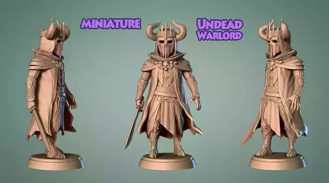 Undead Warlord Miniature 1 -Mini Troop -3D print model 3D print model