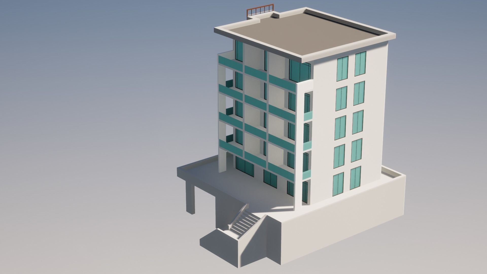 Low Poly Apartments - ED Model 6 Low-poly 3D model_3