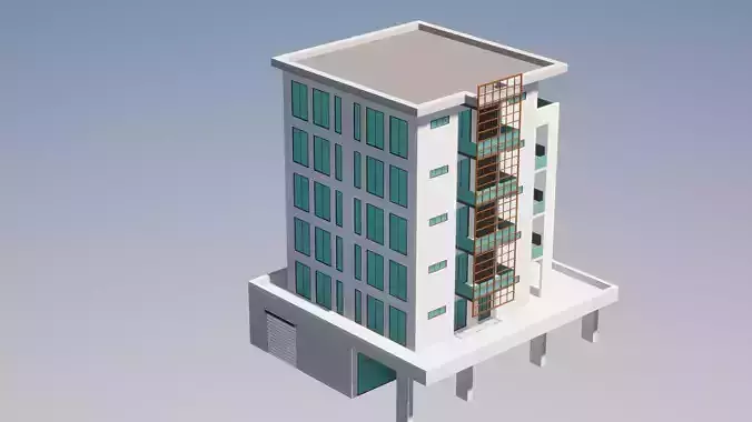 Low Poly Apartments - ED Model 6 Low-poly 3D model