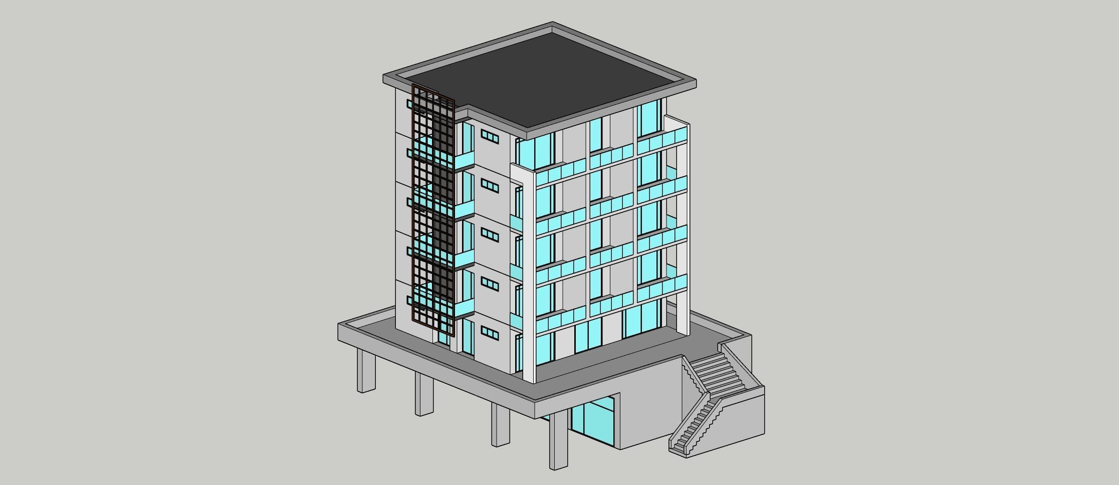 Low Poly Apartments - ED Model 6 Low-poly 3D model_7