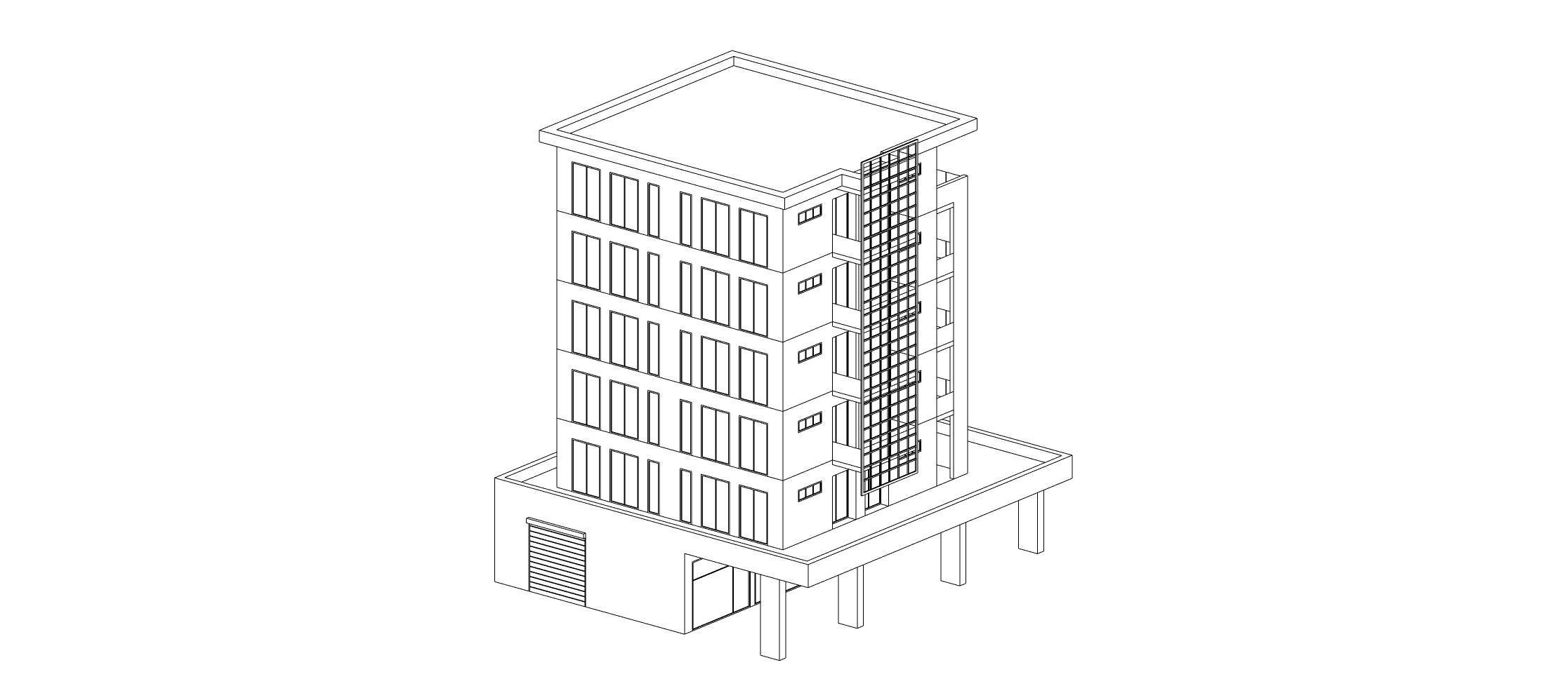Low Poly Apartments - ED Model 6 Low-poly 3D model_9