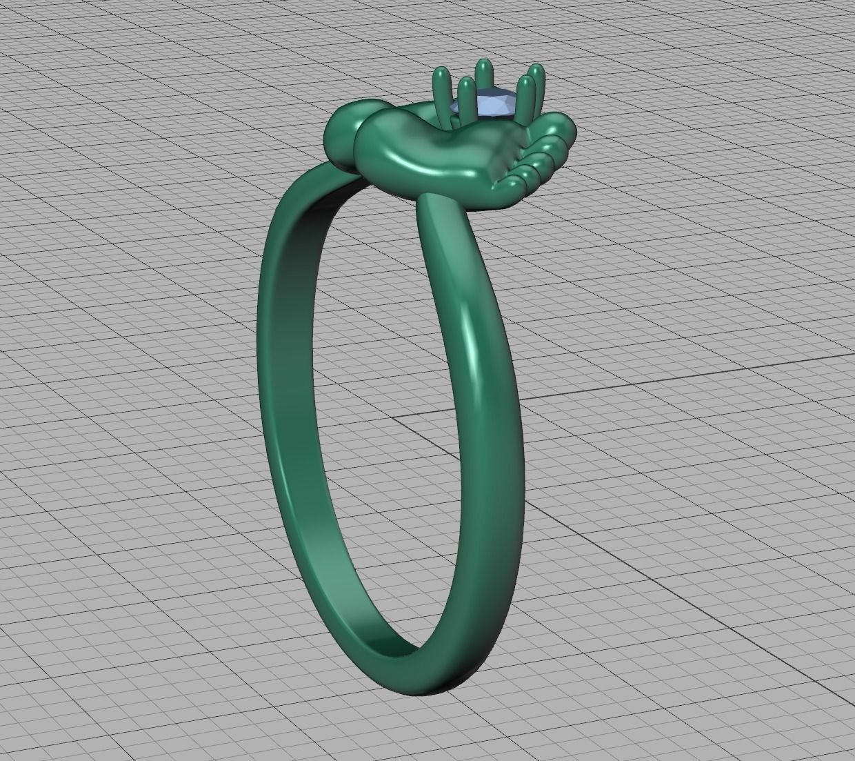 Baby Foot Ring Newborn Ring Birthstone 3dmodel 3D print model_20