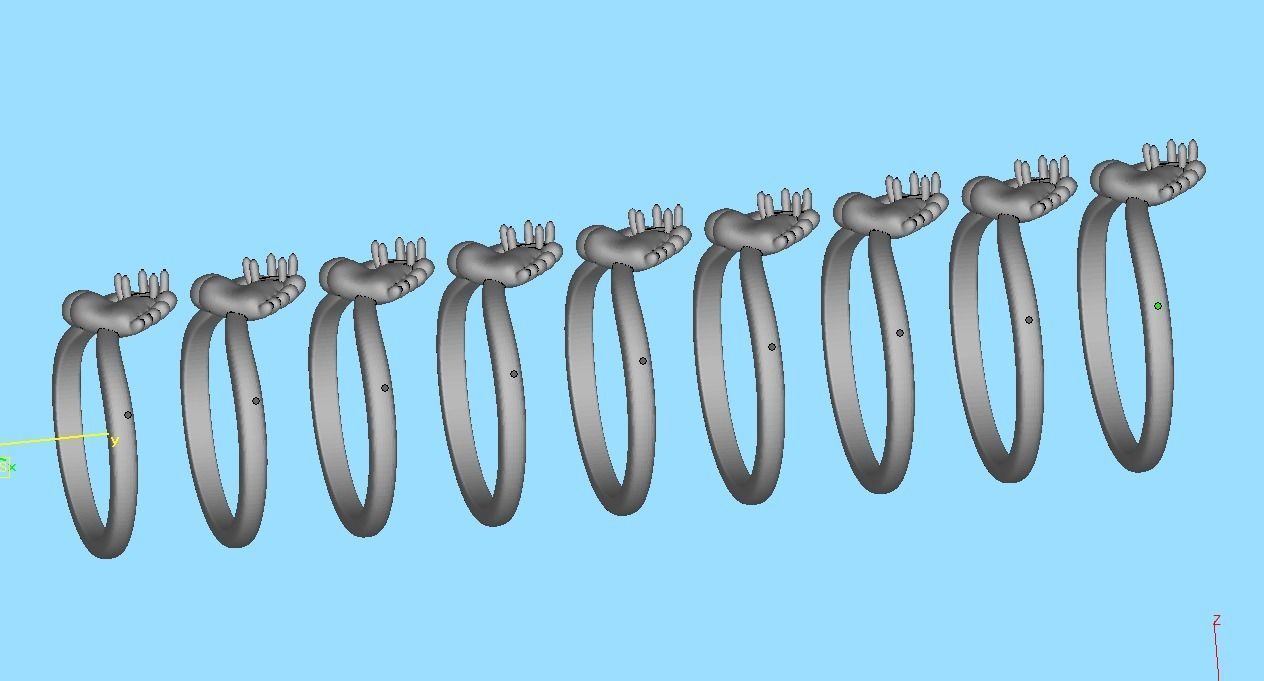 Baby Foot Ring Newborn Ring Birthstone 3dmodel 3D print model_23