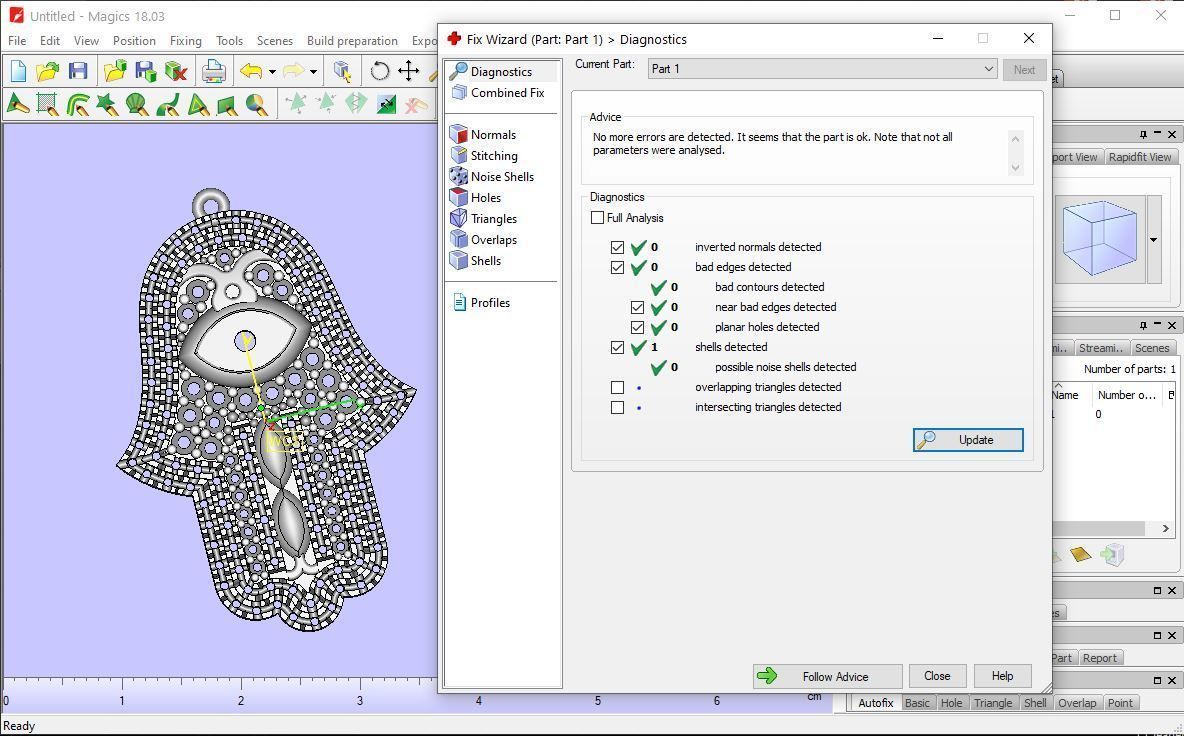 Hamsa hand Pendant Full Stones 3D print model_6
