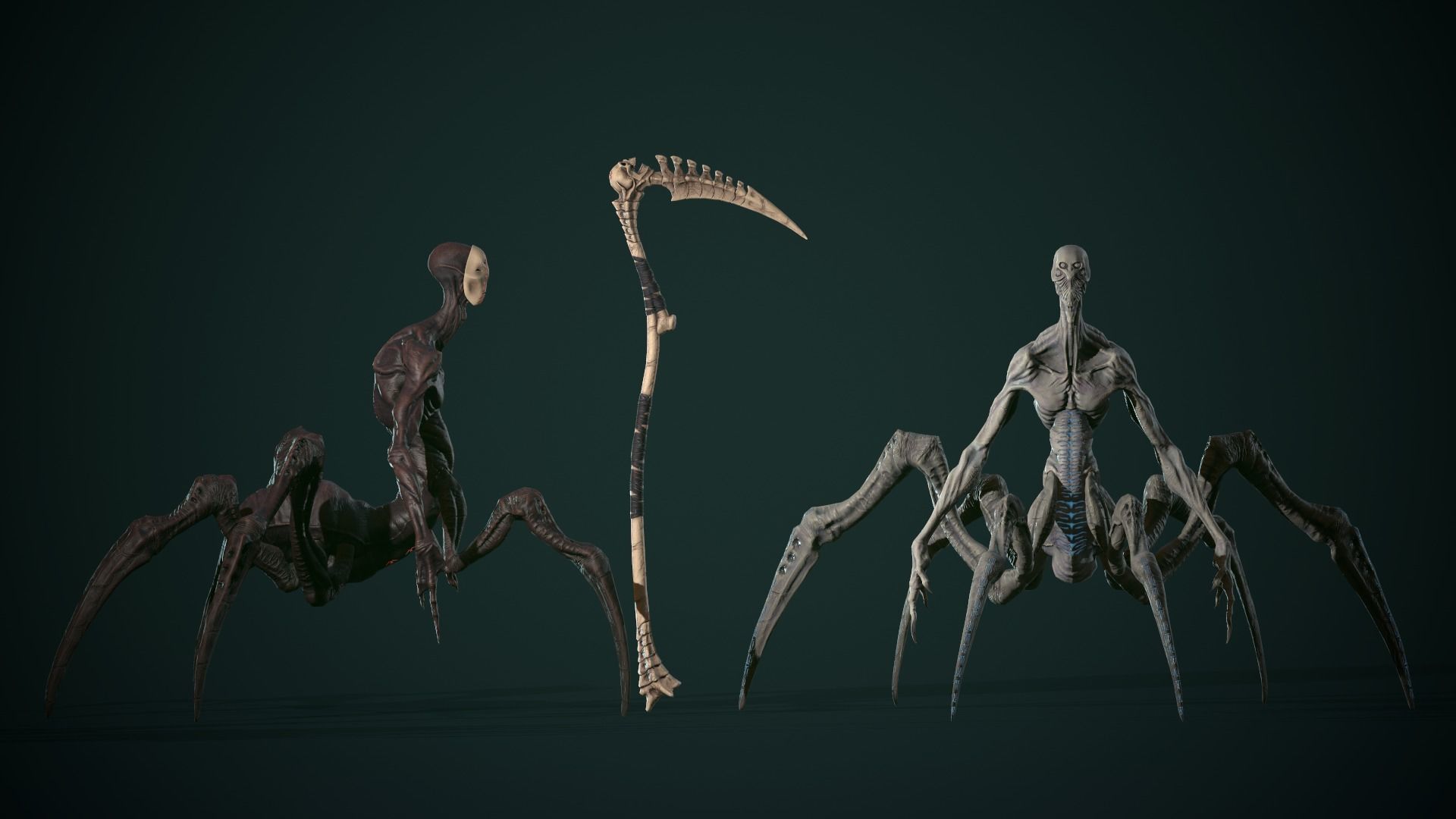 character Tired Reaper Low-poly 3D model_4