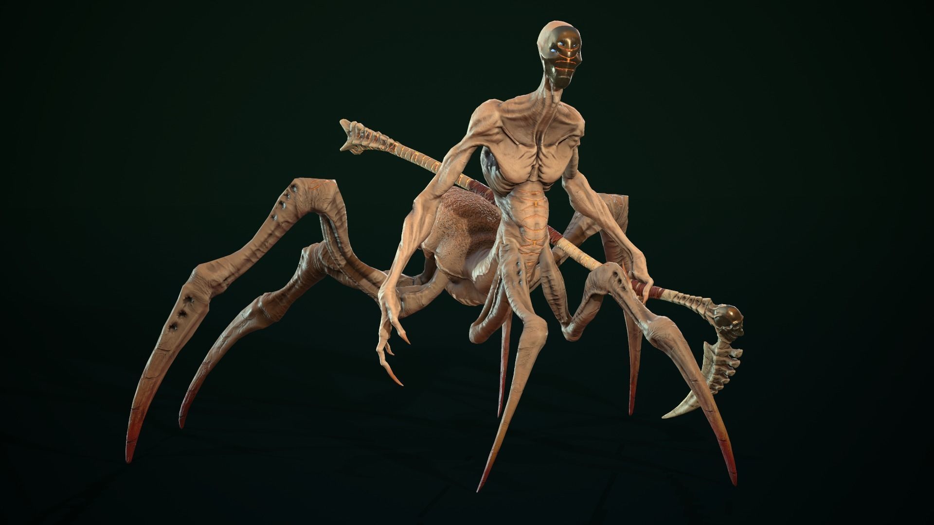 character Tired Reaper Low-poly 3D model_17