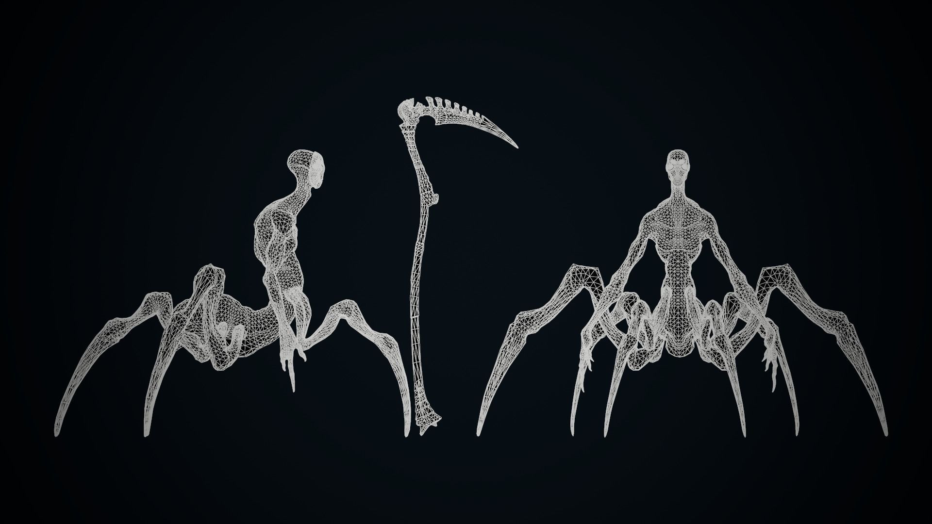 character Tired Reaper Low-poly 3D model_19
