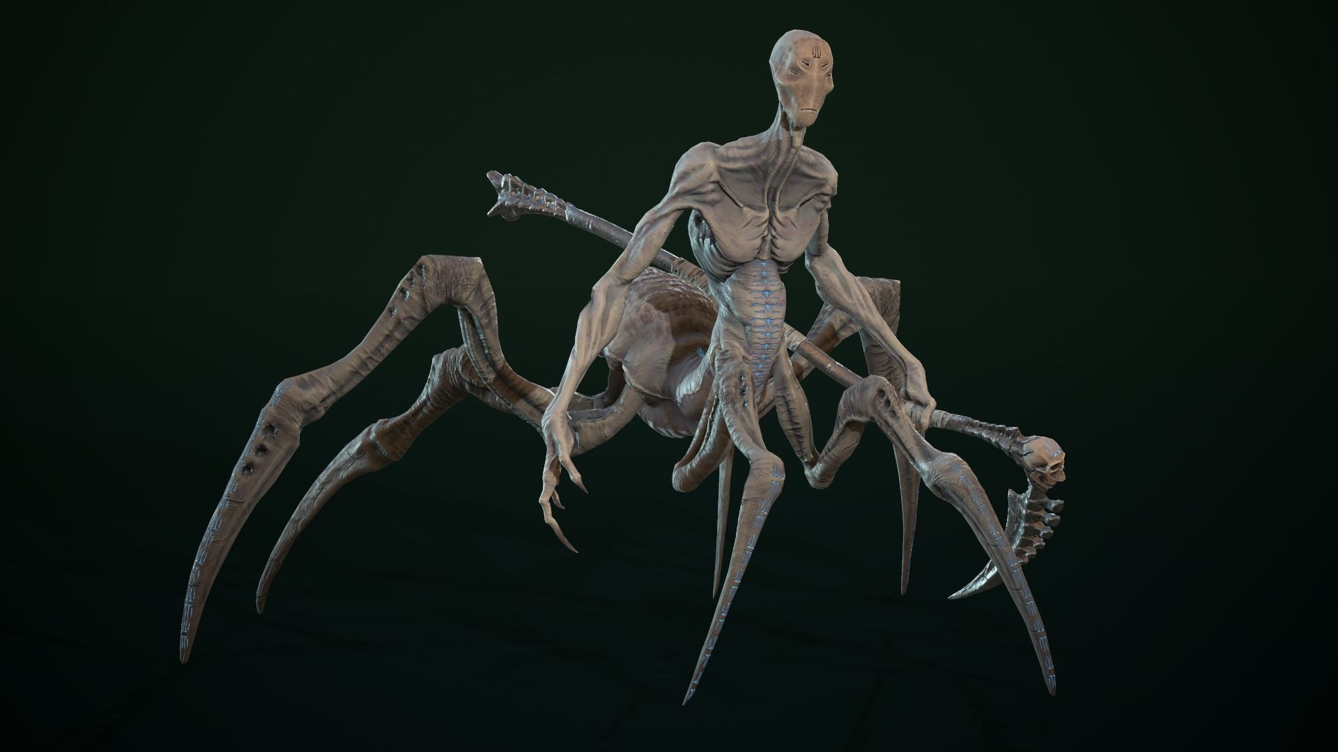 character Tired Reaper Low-poly 3D model_5