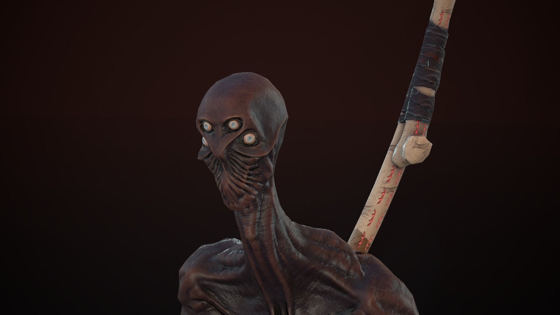 character Tired Reaper Low-poly 3D model_9