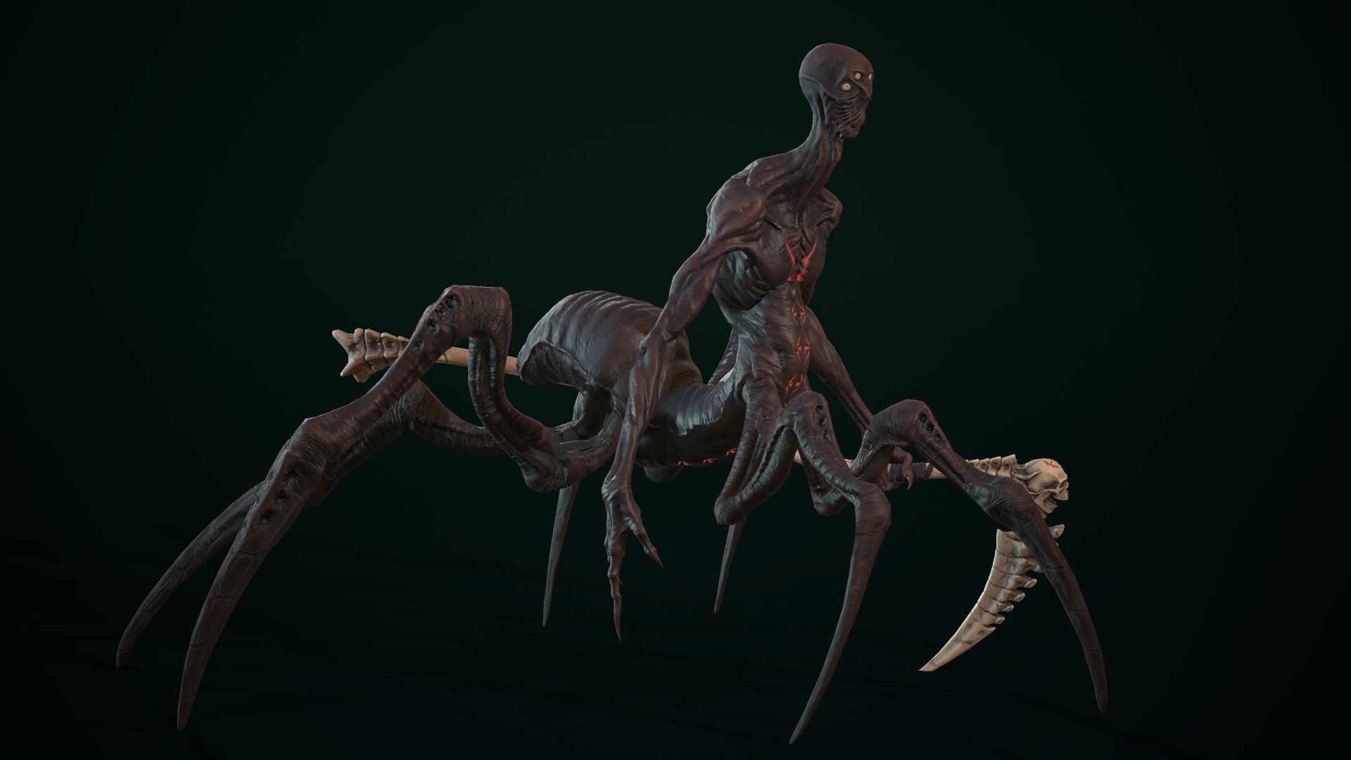 character Tired Reaper Low-poly 3D model_12
