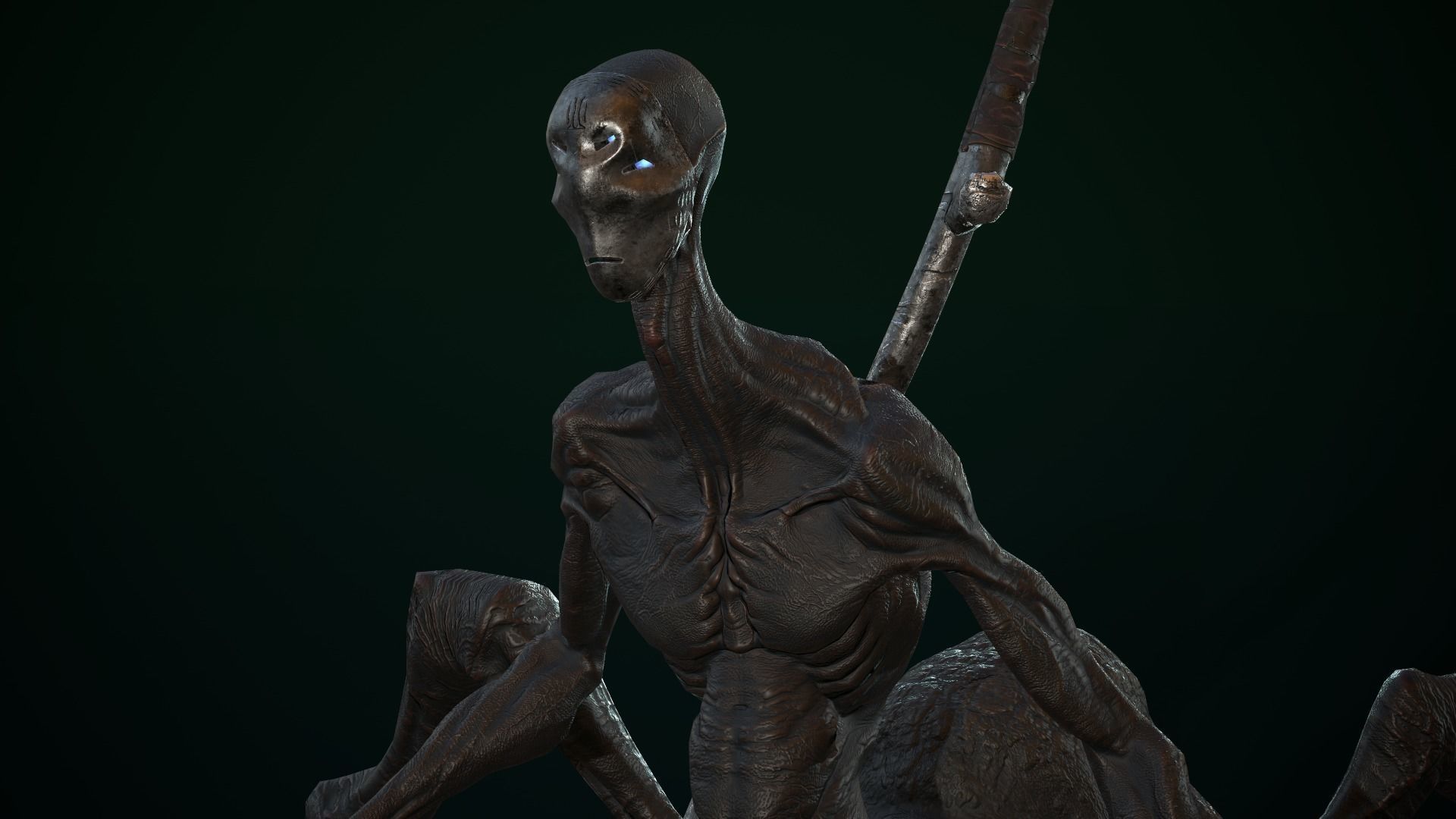 character Tired Reaper Low-poly 3D model_7