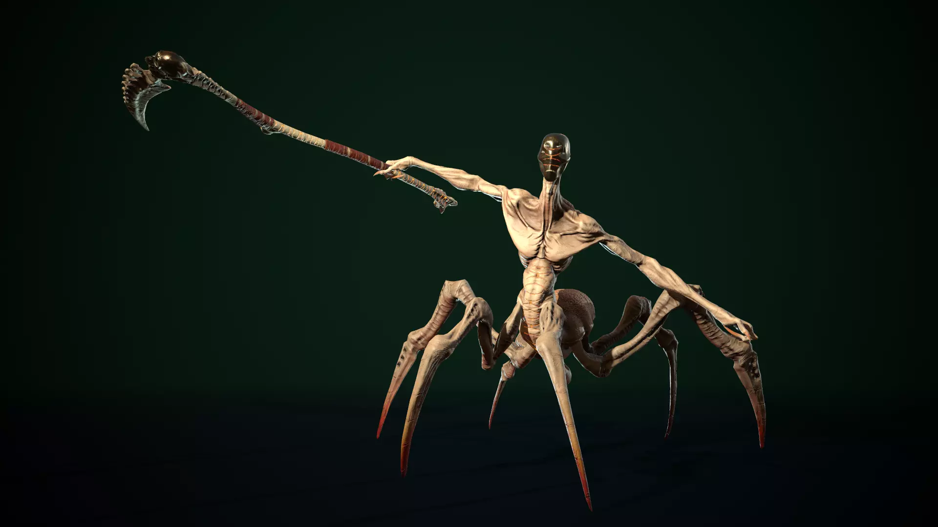 character Tired Reaper Low-poly 3D model_0