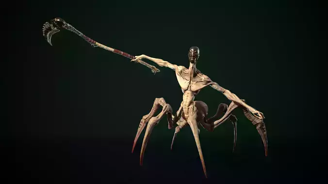 character Tired Reaper Low-poly 3D model