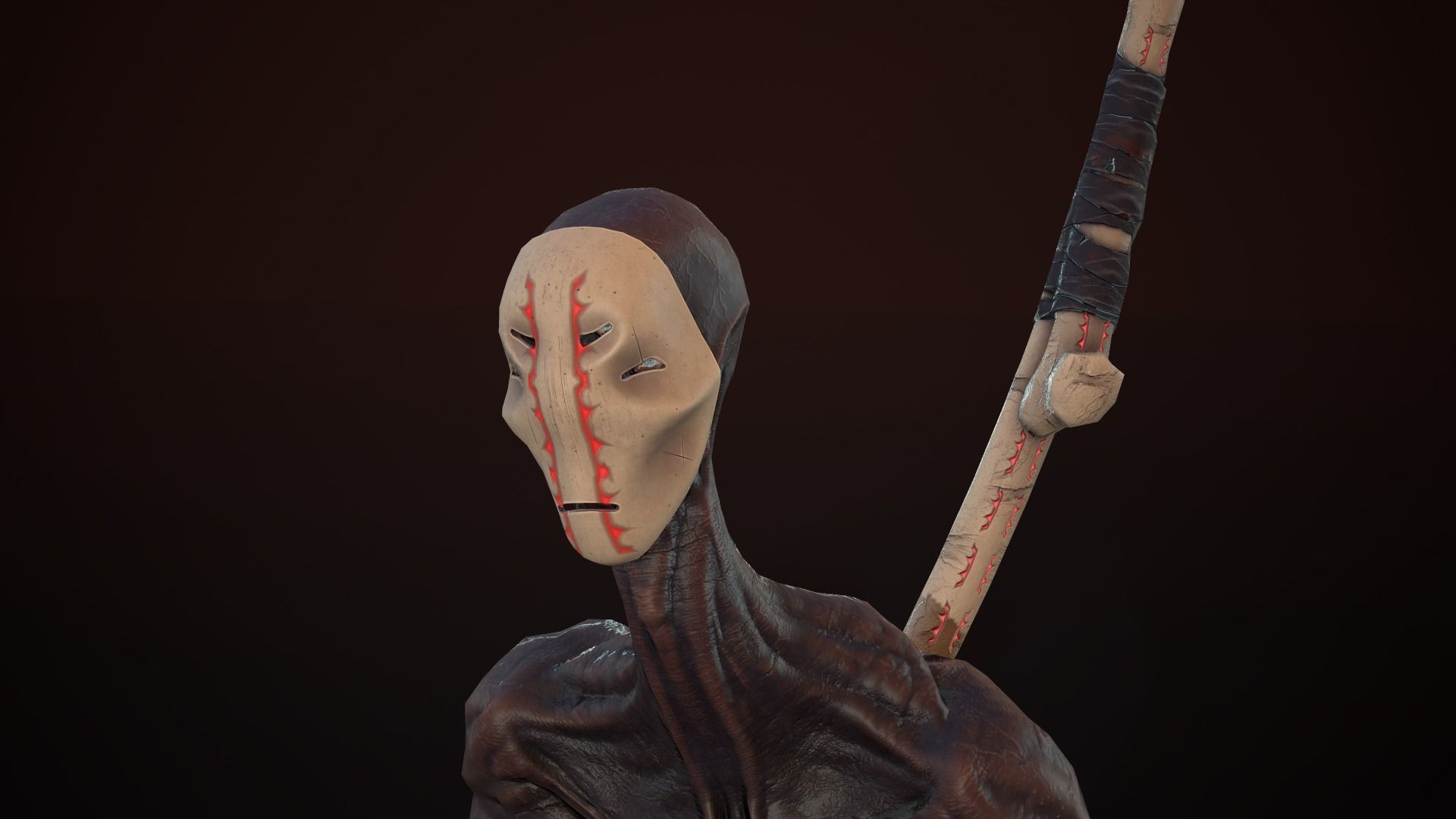 character Tired Reaper Low-poly 3D model_8