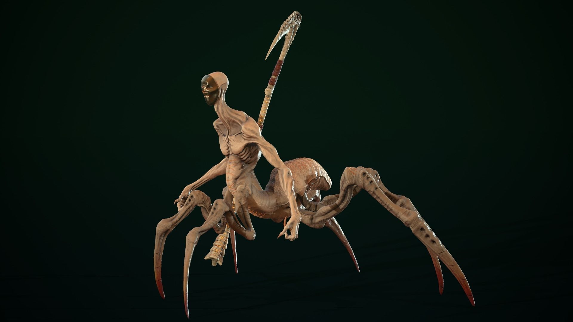character Tired Reaper Low-poly 3D model_6