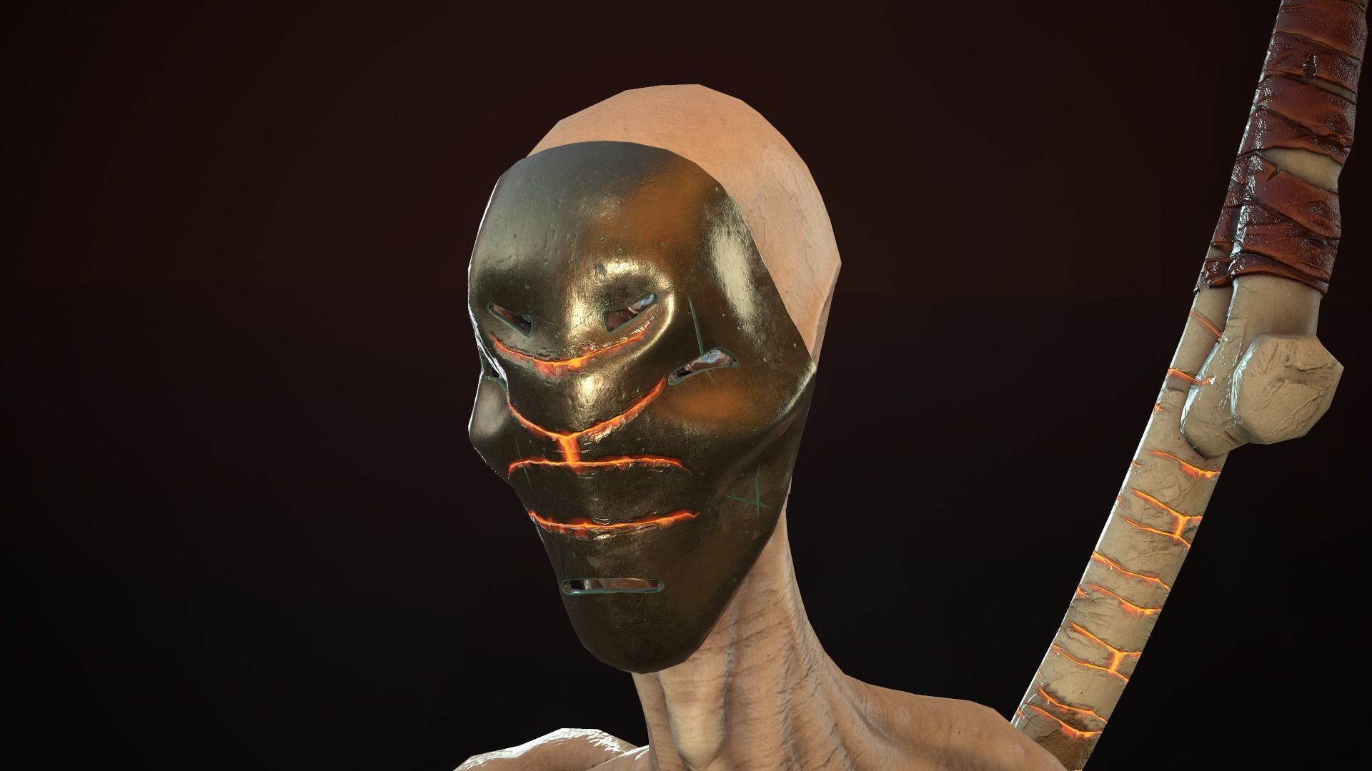 character Tired Reaper Low-poly 3D model_10