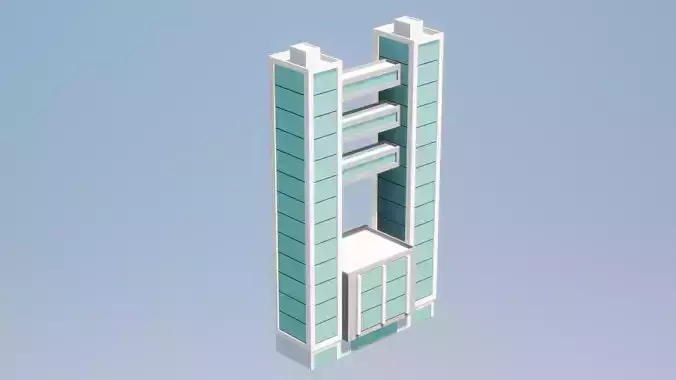 Low Poly Apartments - ED Model 7 Low-poly 3D model