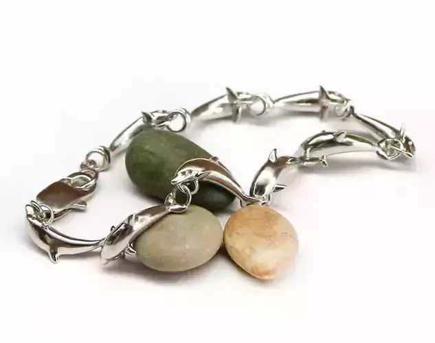 Dolphins bracelet - 3d printable model for jewelry making