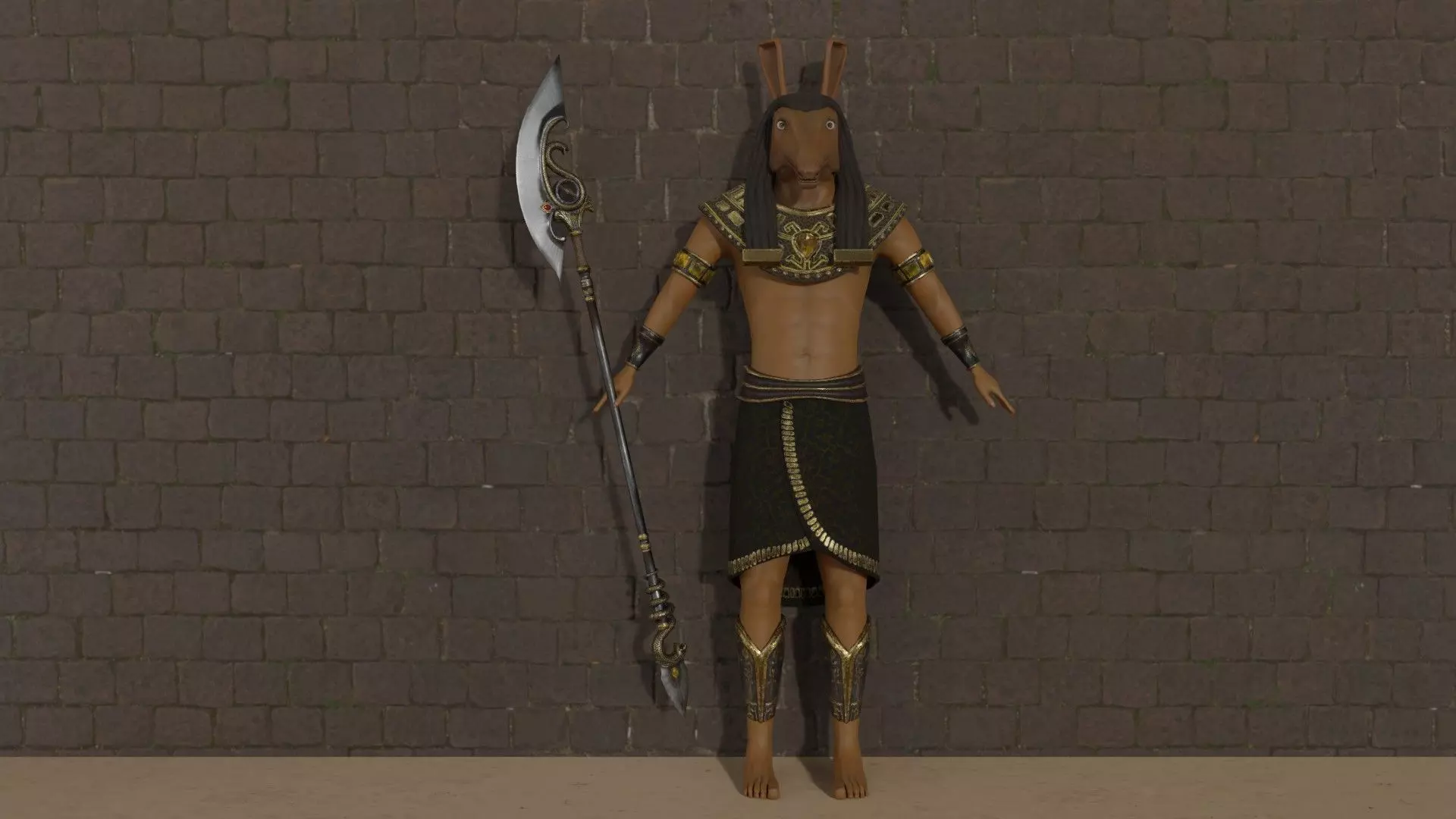 Character God Seth Low-poly 3D model_0
