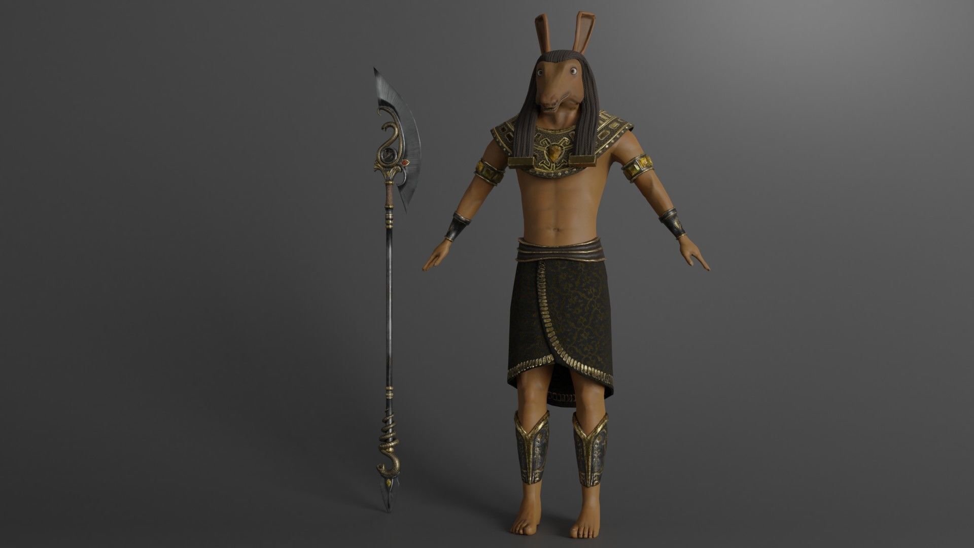 Character God Seth Low-poly 3D model_9
