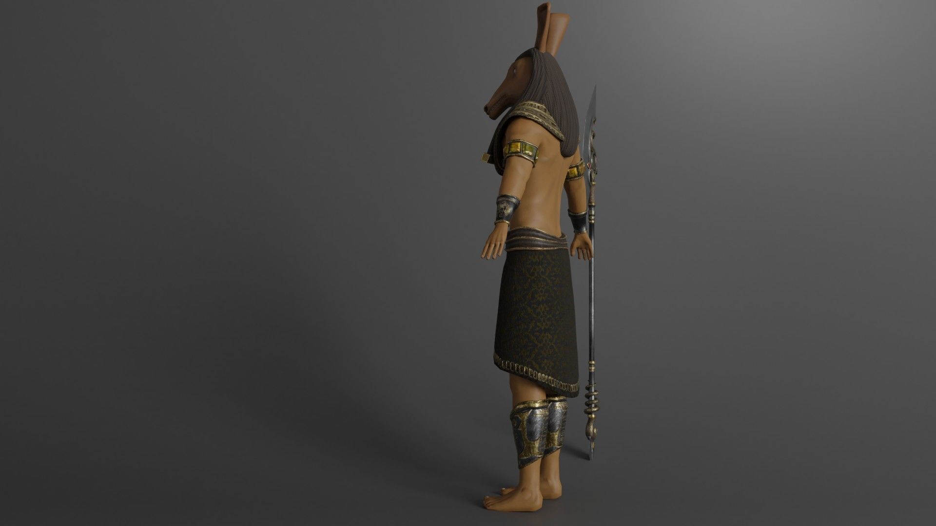 Character God Seth Low-poly 3D model_7