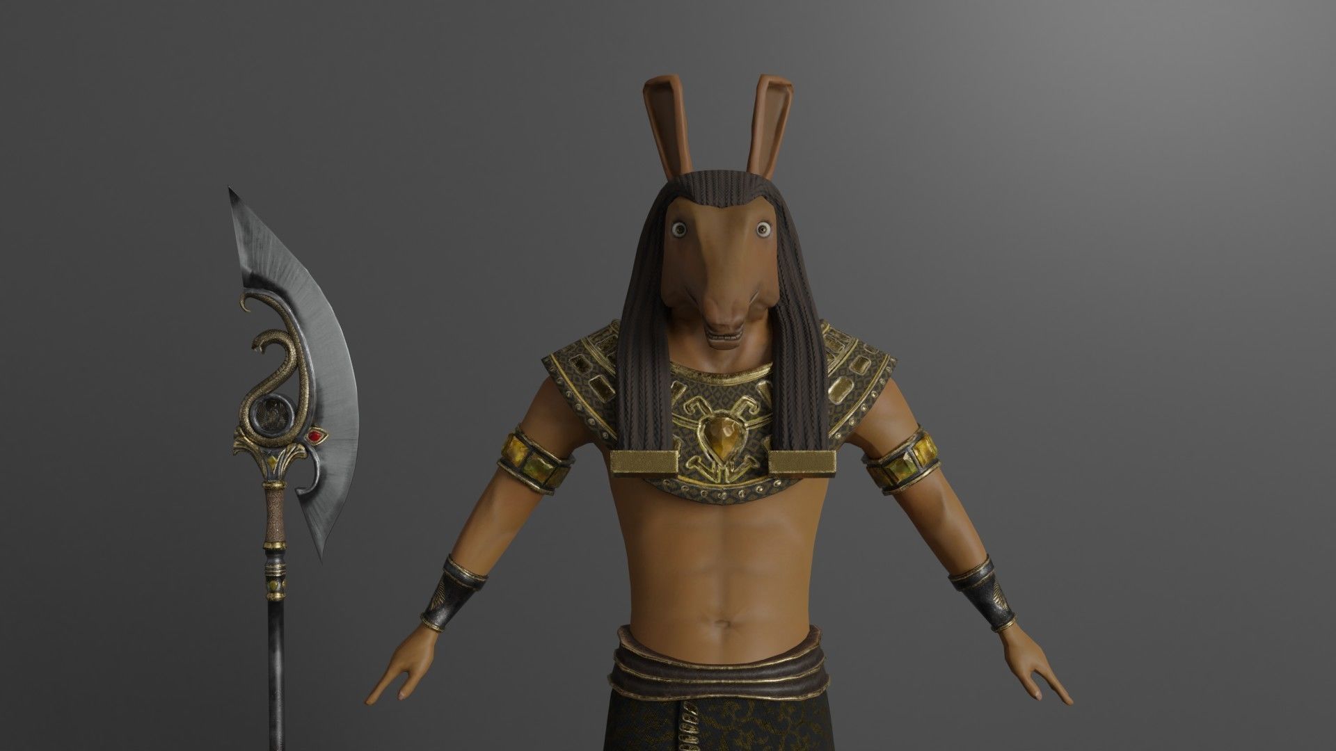 Character God Seth Low-poly 3D model_1